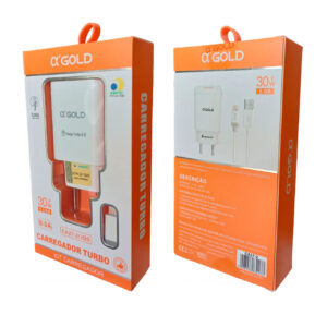 CARREGADOR USB 30W 6.0A - AGOLD - CA27-2 Para iphone